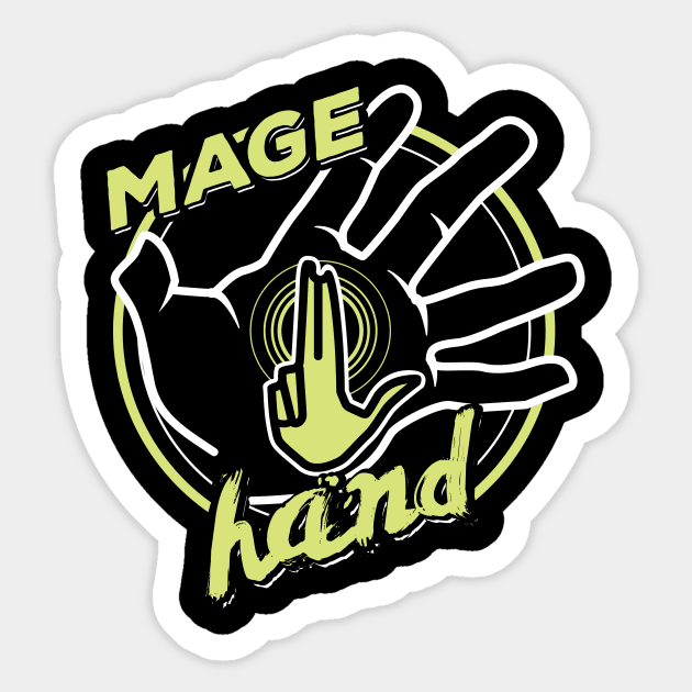 D&D Spell Mage Hand Sticker by Natural 20 Shirts